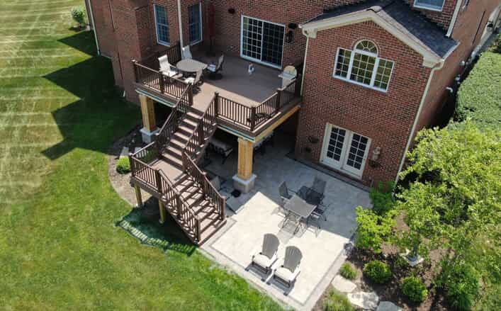 two story deck and patio